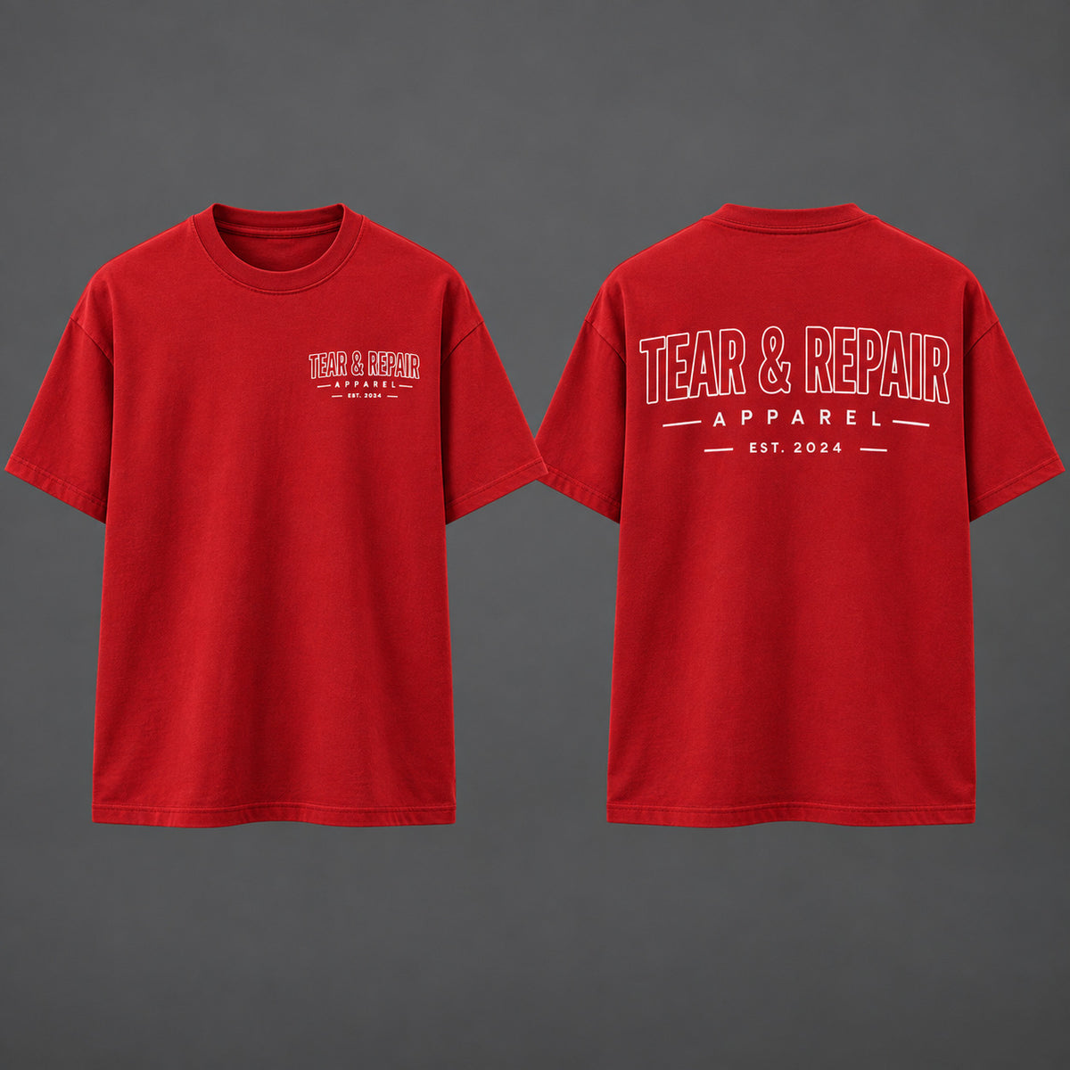 Outline Oversized T-Shirt - Red