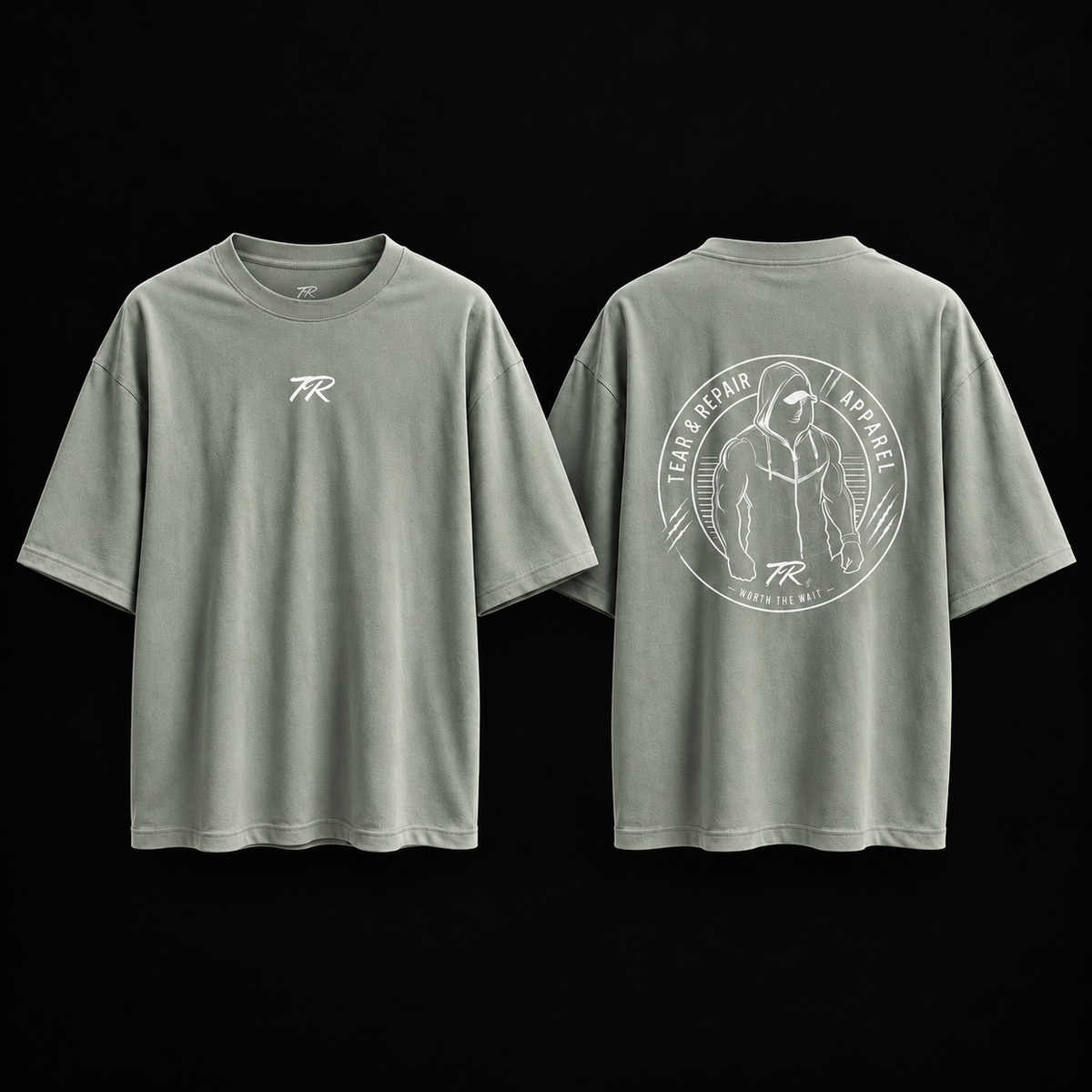 Silhouette Oversized T-Shirt - Sage Green
