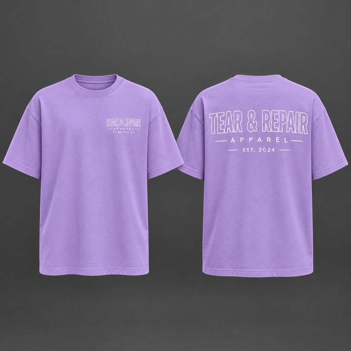 Outline Oversized T-Shirt - Lilac