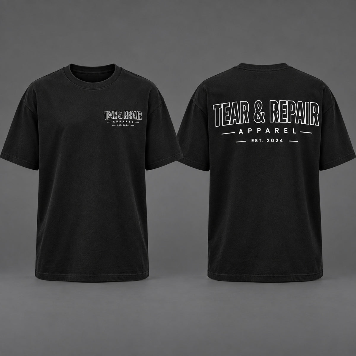 Outline Oversized T-Shirt - Black