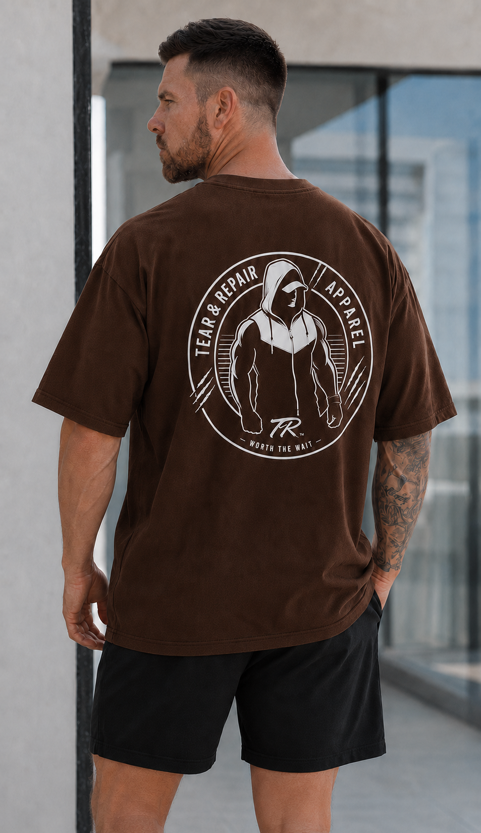 Silhouette Oversized T-Shirt - Brown