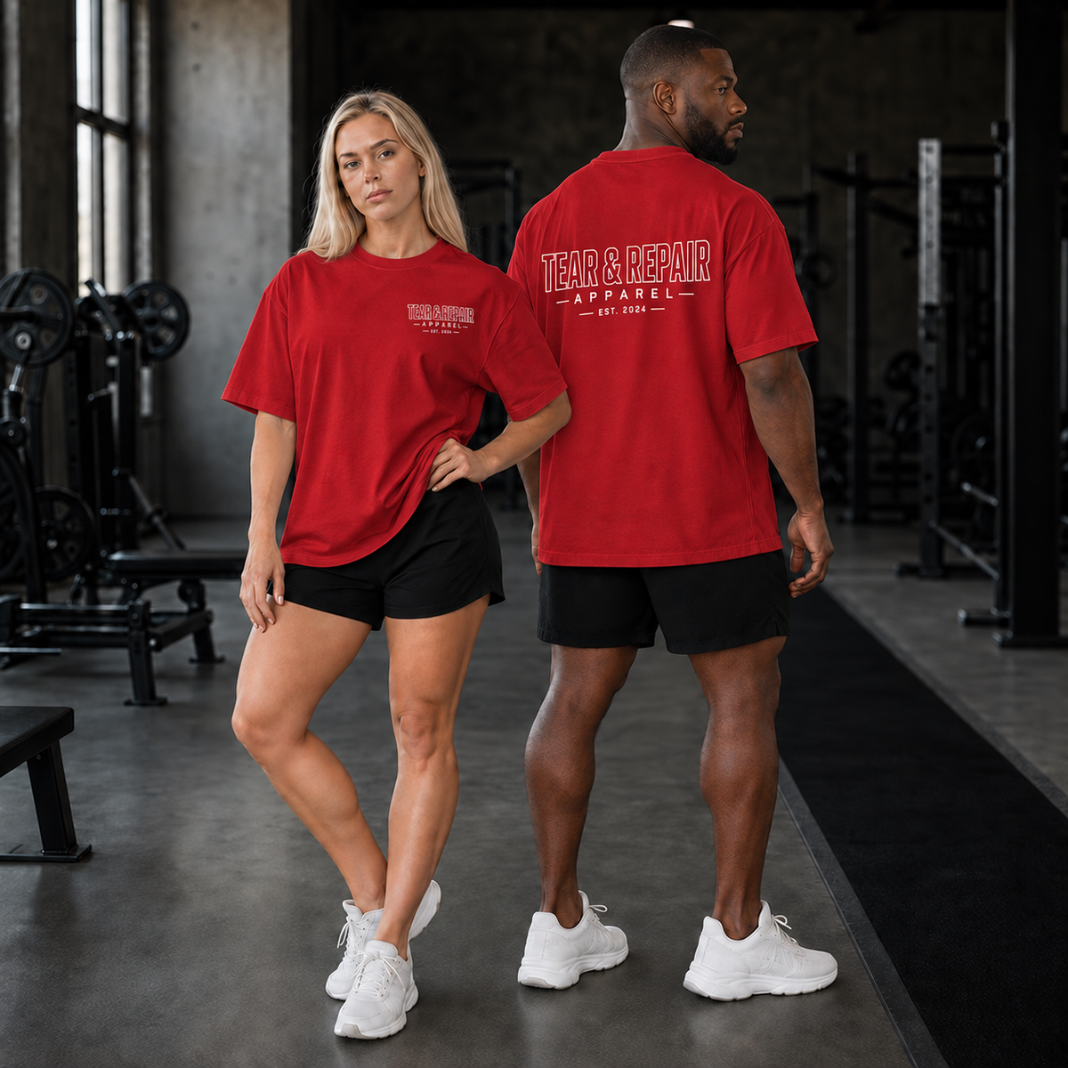 Outline Oversized T-Shirt - Red