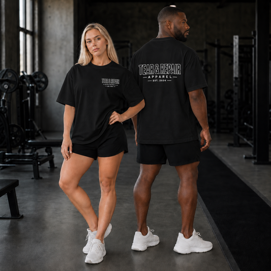 Outline Oversized T-Shirt - Black