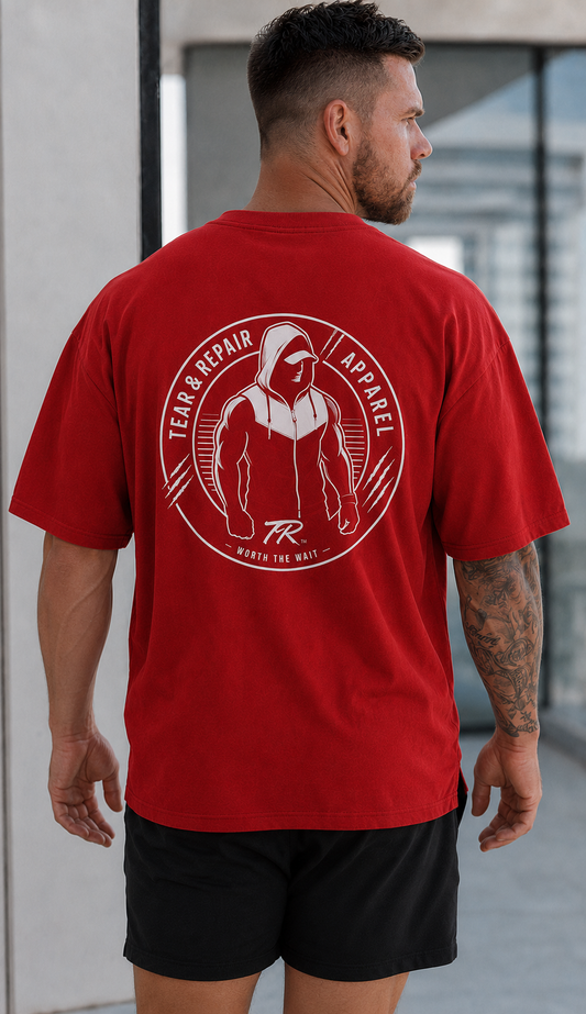 Silhouette Oversized T-Shirt - Red